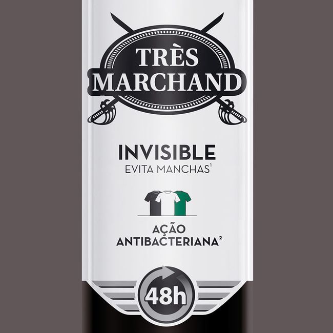 Desodorante-Invisible-Tres-Marchand-Aerossol-Antitranspirante-Masculino-150ml Desodorante-Invisible-Tres-Marchand-Aerossol-Antitranspirante-Masculino-150ml