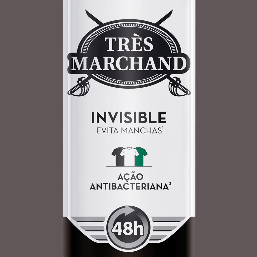 Desodorante Invisible Très Marchand Aerossol Antitranspirante Masculino 150ml Desodorante Invisible Très Marchand Aerossol Antitranspirante Masculino 150ml