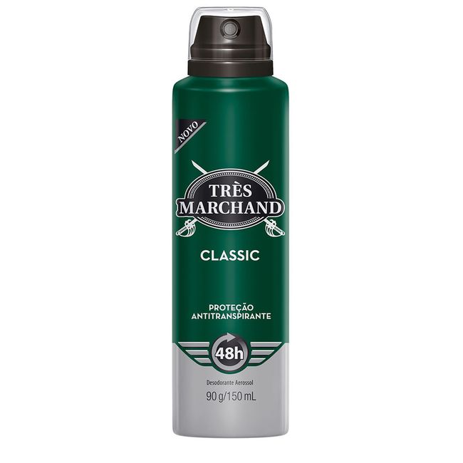 Desodorante-Aerossol-Antitranspirante-Tres-Marchand-Masculino-Classic-150ml Desodorante-Aerossol-Antitranspirante-Tres-Marchand-Masculino-Classic-150ml