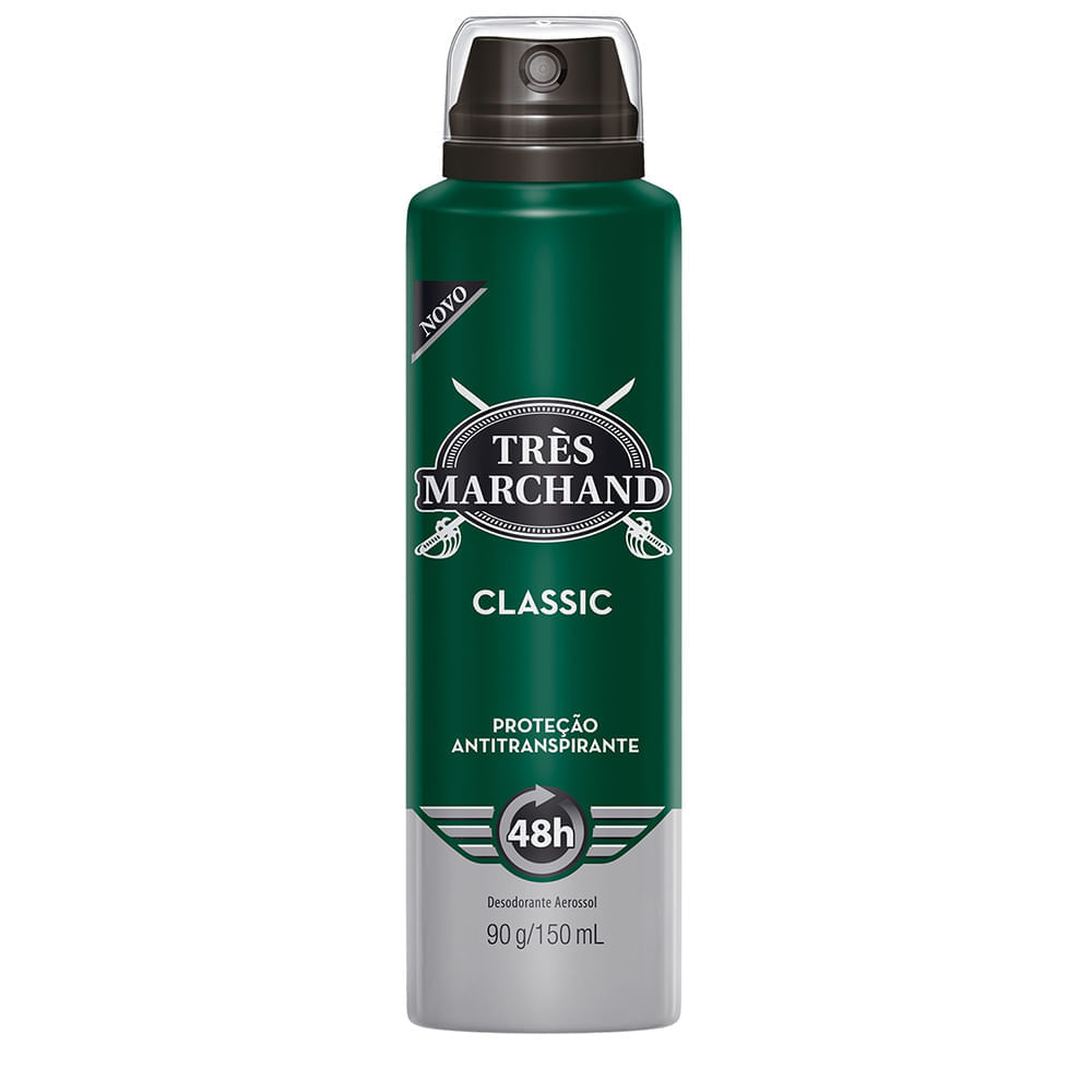 Desodorante Aerossol Antitranspirante Très Marchand Masculino Classic 150ml