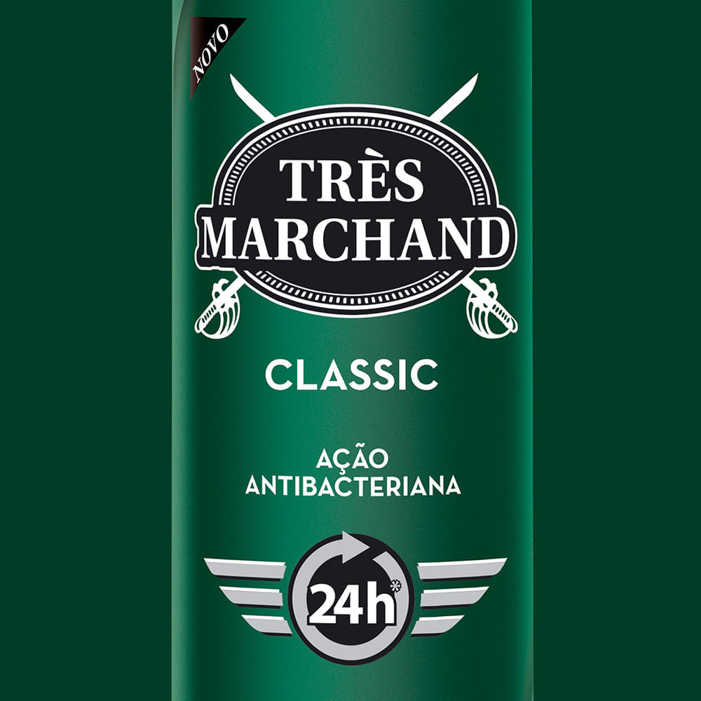 Desodorante Aerossol Antitranspirante Très Marchand Masculino Classic 150ml