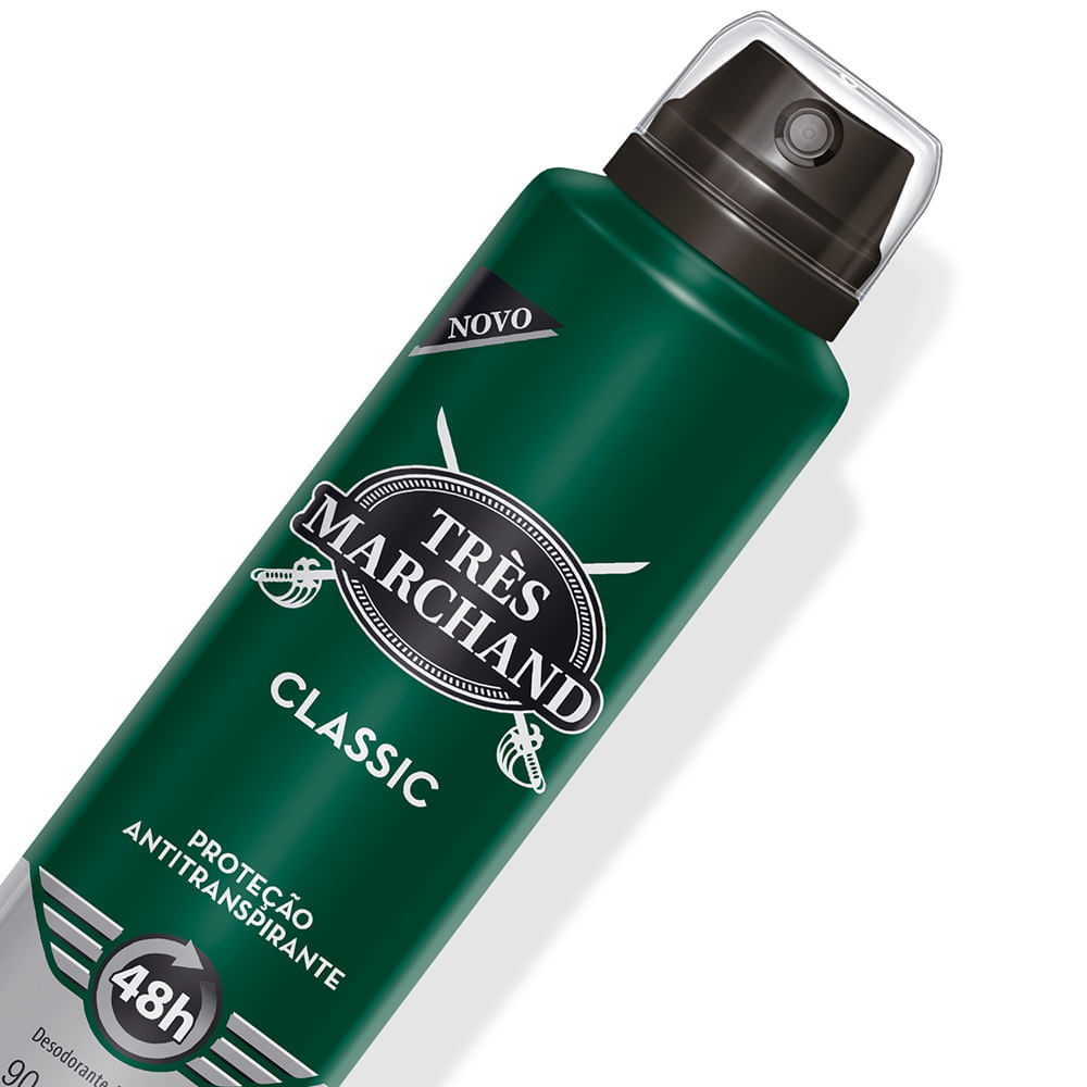 Desodorante Aerossol Antitranspirante Très Marchand Masculino Classic 150ml