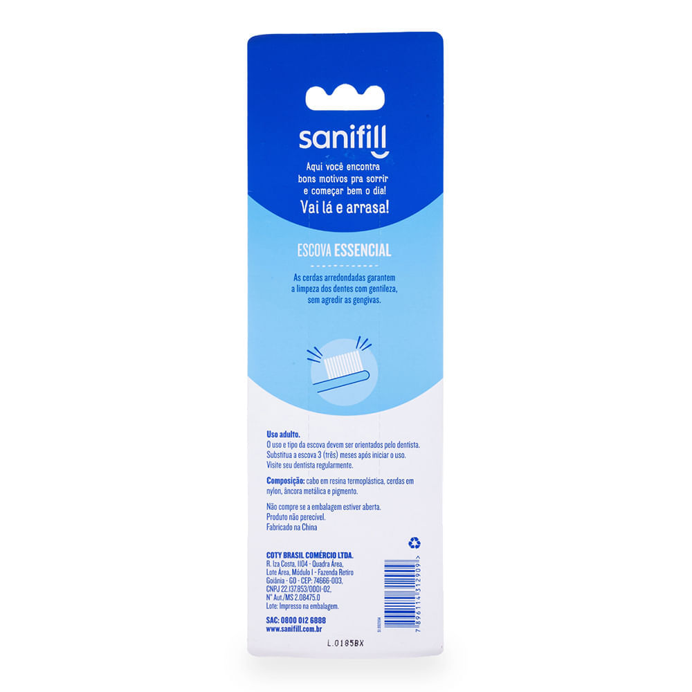 Escova de Dente Sanifill Essencial Leve 3 pague 2 - Cerdas Macias – Cores sortidas