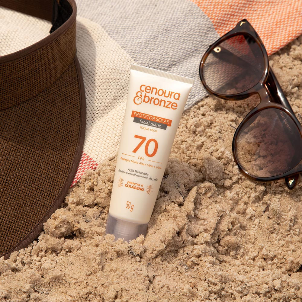 Kit Protetor Solar Facial Cenoura E Bronze Fps70 + Protetor Solar Corporal FPS 50 110ml