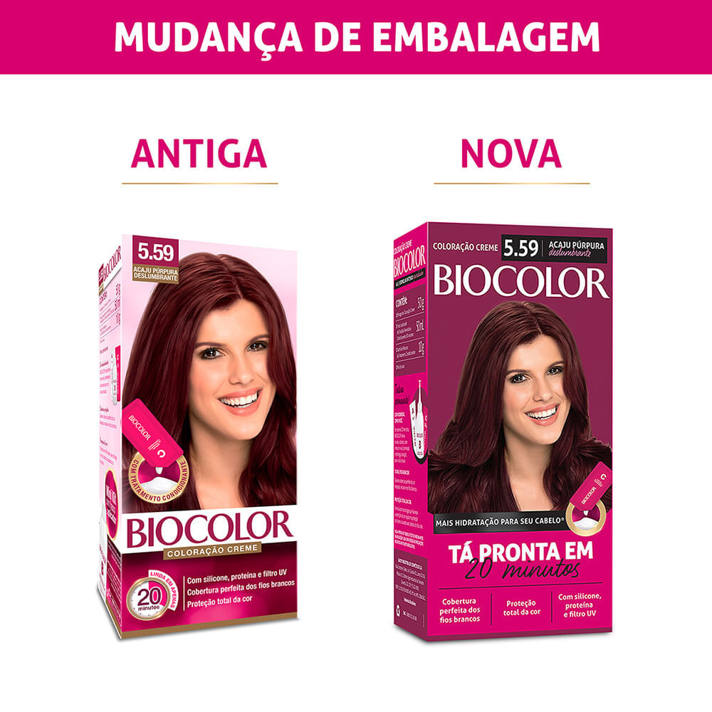 Tintura de Cabelo Biocolor Acaju Púrpura Deslumbrante 5.59