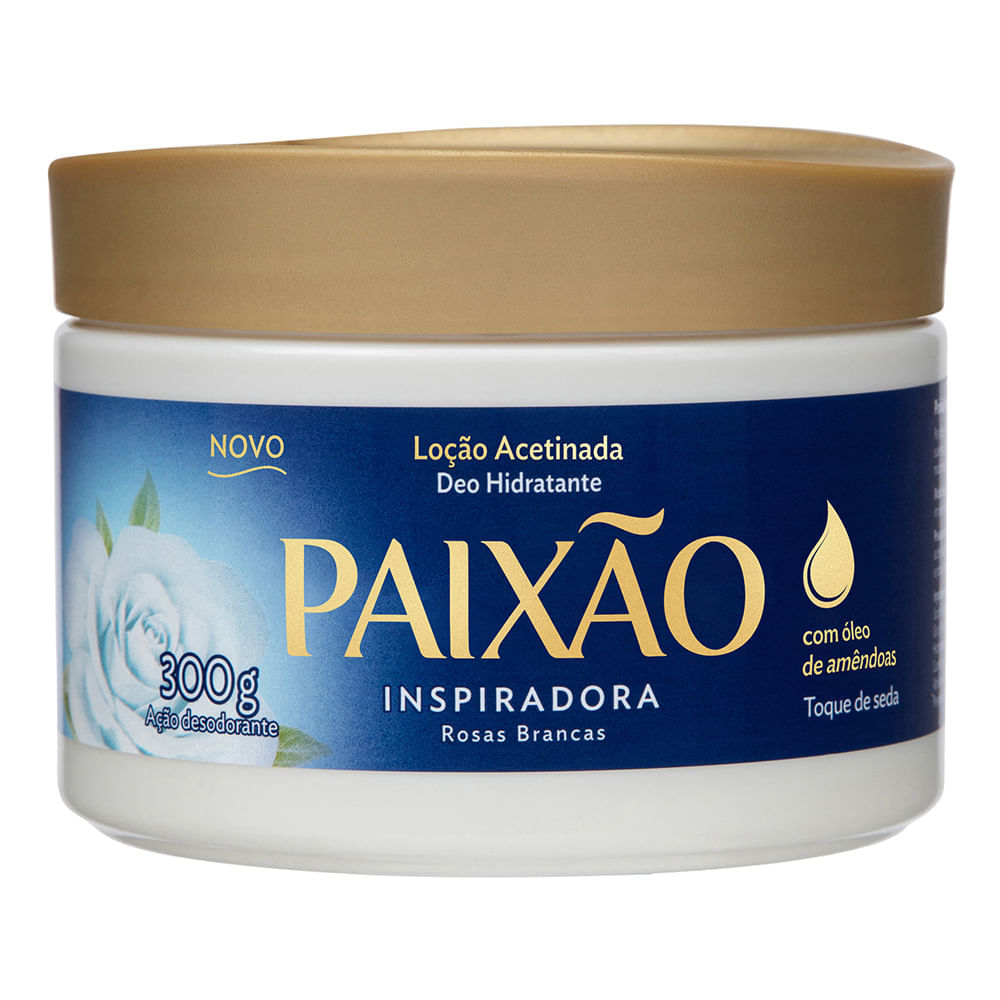 Loção Hidratante Acetinada Paixão Inspiradoras Rosas Brancas 300g com ação desodorante