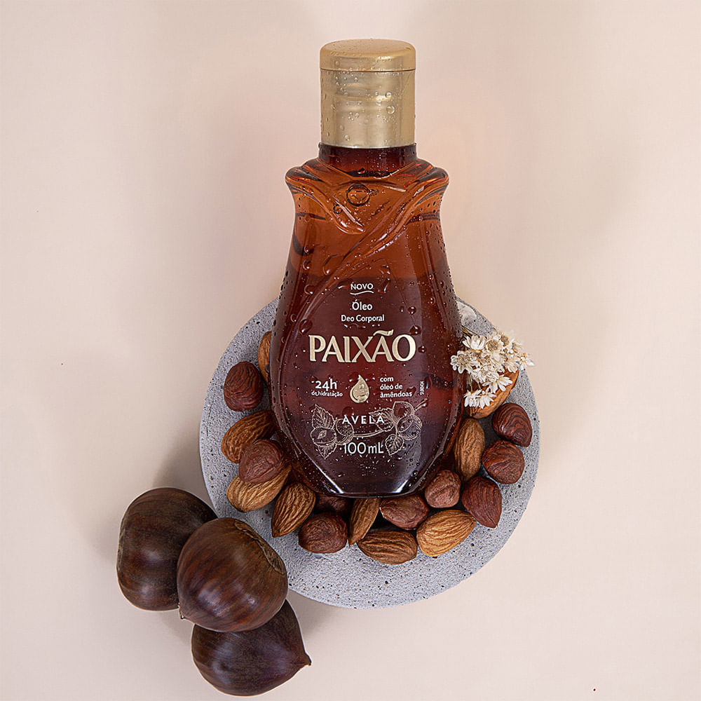 Óleo Corporal de Amêndoas com Avelã Paixão ação desodorante 100ml