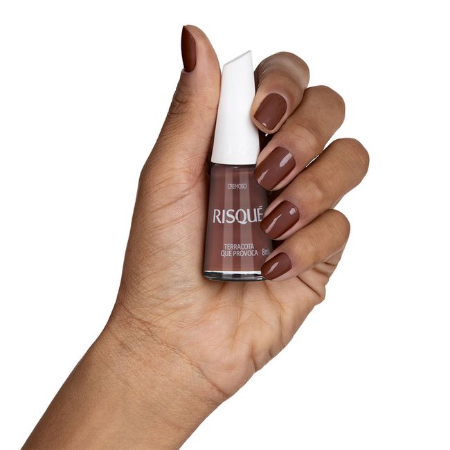 Esmalte-Risque-Marrom-Cremoso-Terracota-Que-Provoca-8ml Esmalte-Risque-Marrom-Cremoso-Terracota-Que-Provoca-8ml