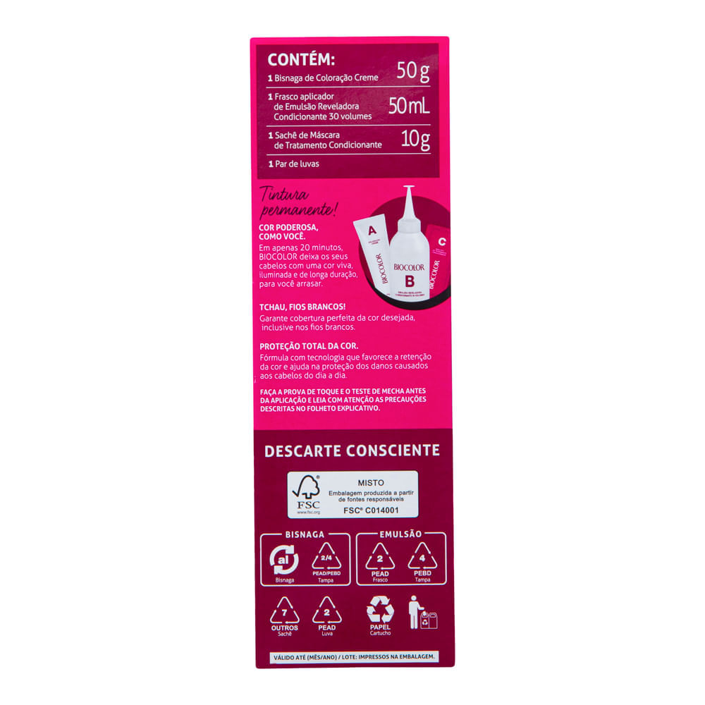 Tintura de Cabelo Biocolor Vermelho Intenso de Arrasar 6.66