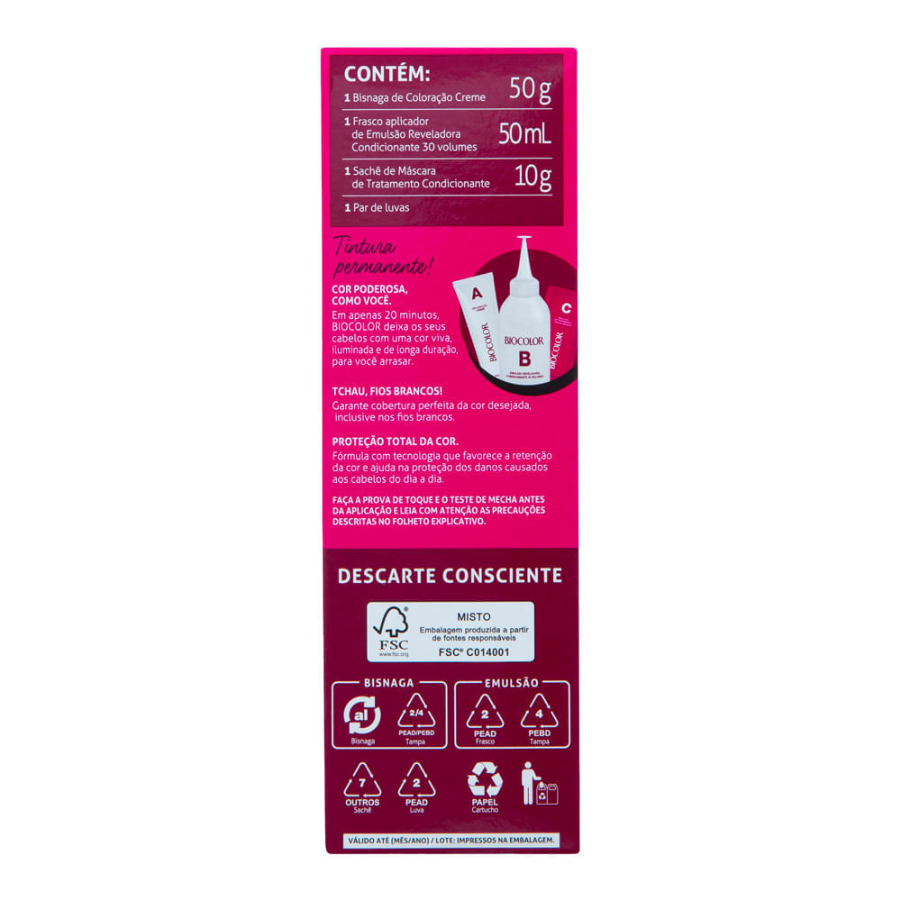 Tintura de Cabelo Biocolor Louro Cinza Médio de Passarela 7.1 Tintura de Cabelo Biocolor Louro Cinza Médio de Passarela 7.1