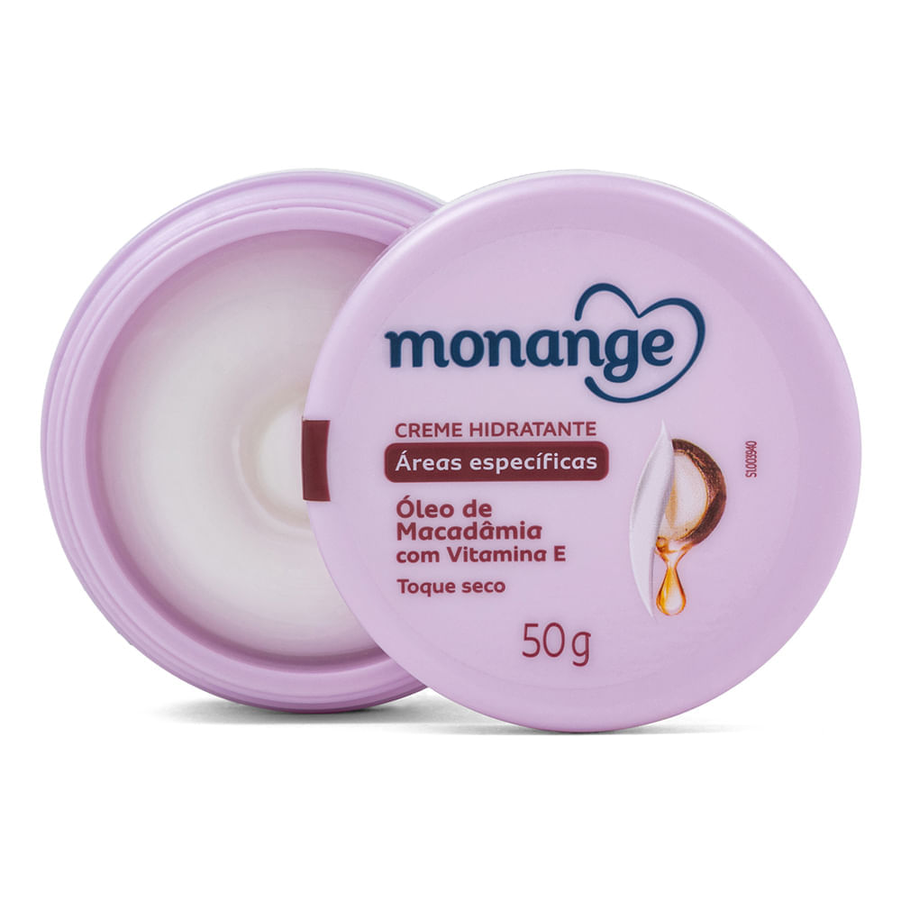 Hidratante com Óleo de Macadâmia para Áreas Específicas Monange com Vitamina E 50g Hidratante com Óleo de Macadâmia para Áreas Específicas Monange com Vitamina E 50g