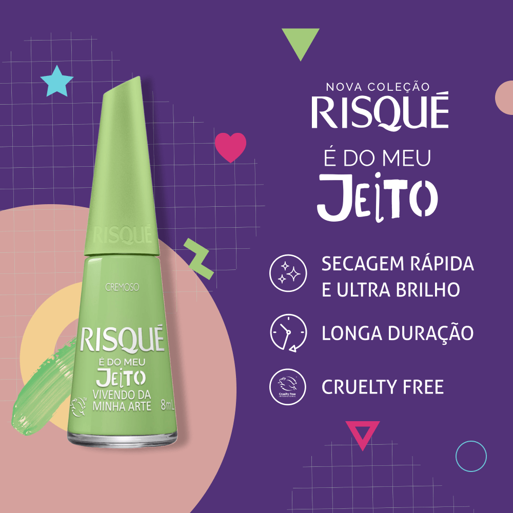 Esmalte Verde Risqué Vivendo Da Minha Arte Cremoso 8ml Esmalte Verde Risqué Vivendo Da Minha Arte Cremoso 8ml