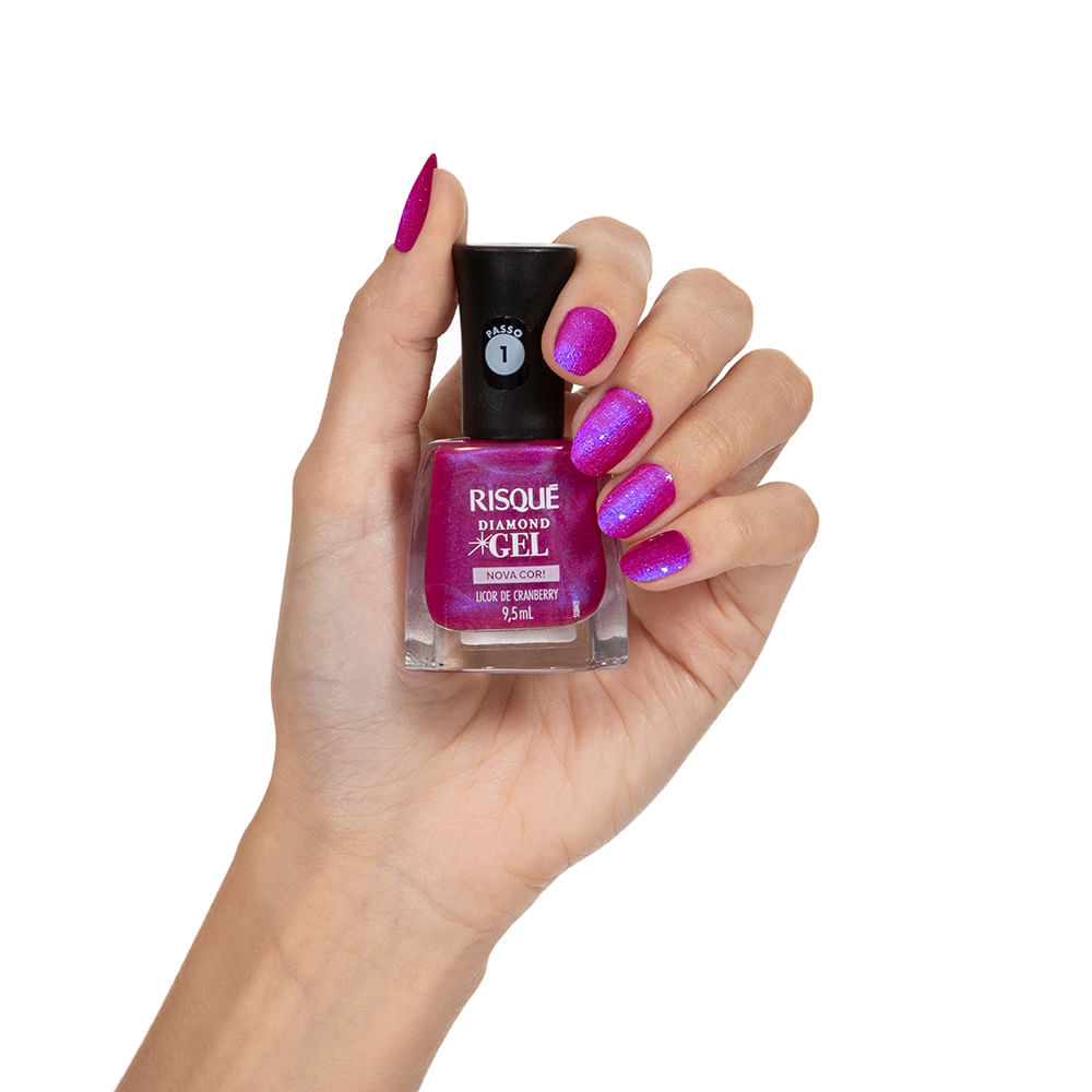 Esmalte Risqué Diamond Gel Licor de Cranberry Metálico 9,5ml
