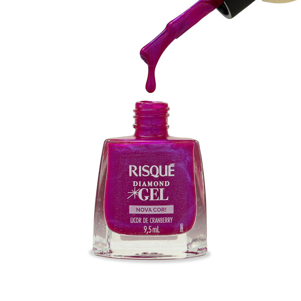 Esmalte Risqué Diamond Gel Licor de Cranberry Metálico 9,5ml