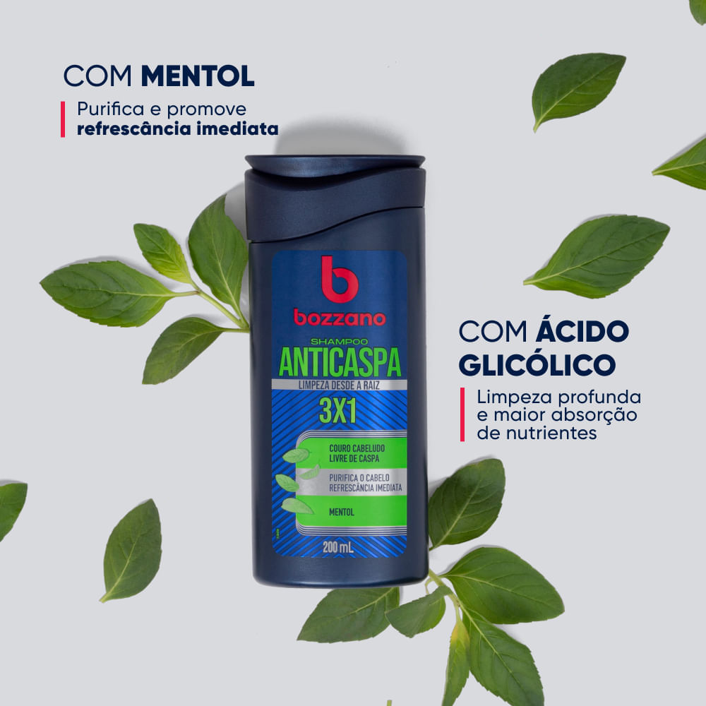 Shampoo Anticaspa 3x1 Bozzano 200ml Shampoo Anticaspa 3x1 Bozzano 200ml