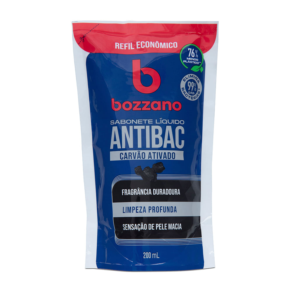 Sabonete Líquido Bozzano Antibac Carvão Ativado Refil 200ml