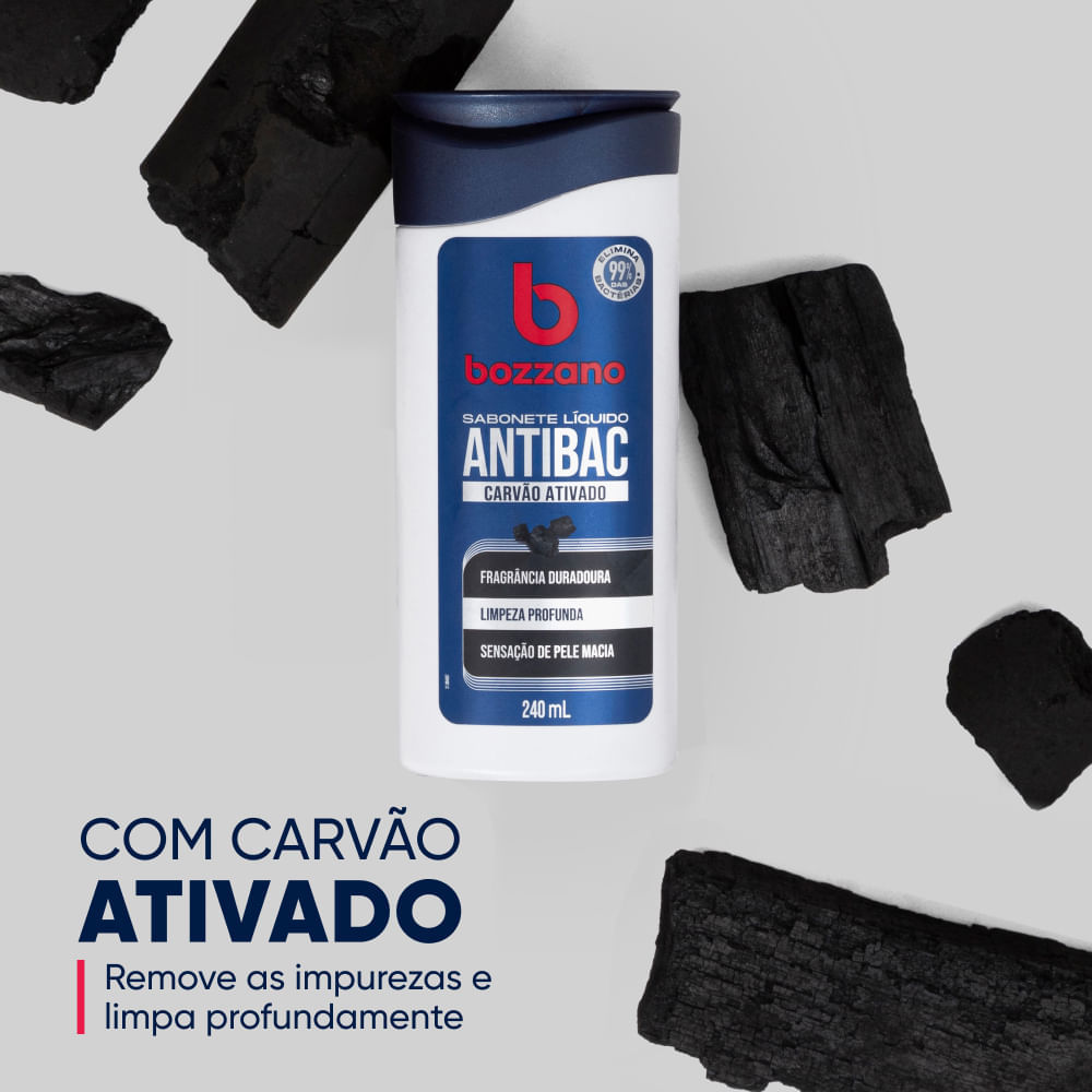 Sabonete Líquido Bozzano Antibac Carvão Ativado 240ml
