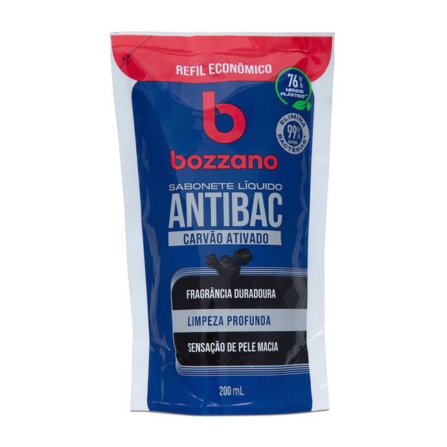 Kit-Sabonete-Liquido-Carvao-Ativado-Bozzano-240ml---Refil-200ml---2-produtos