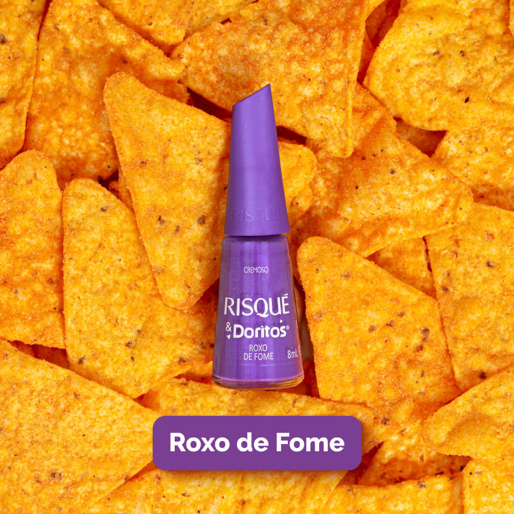 Esmalte Roxo Risqué & Doritos Roxo de Fome Metálico 8ml