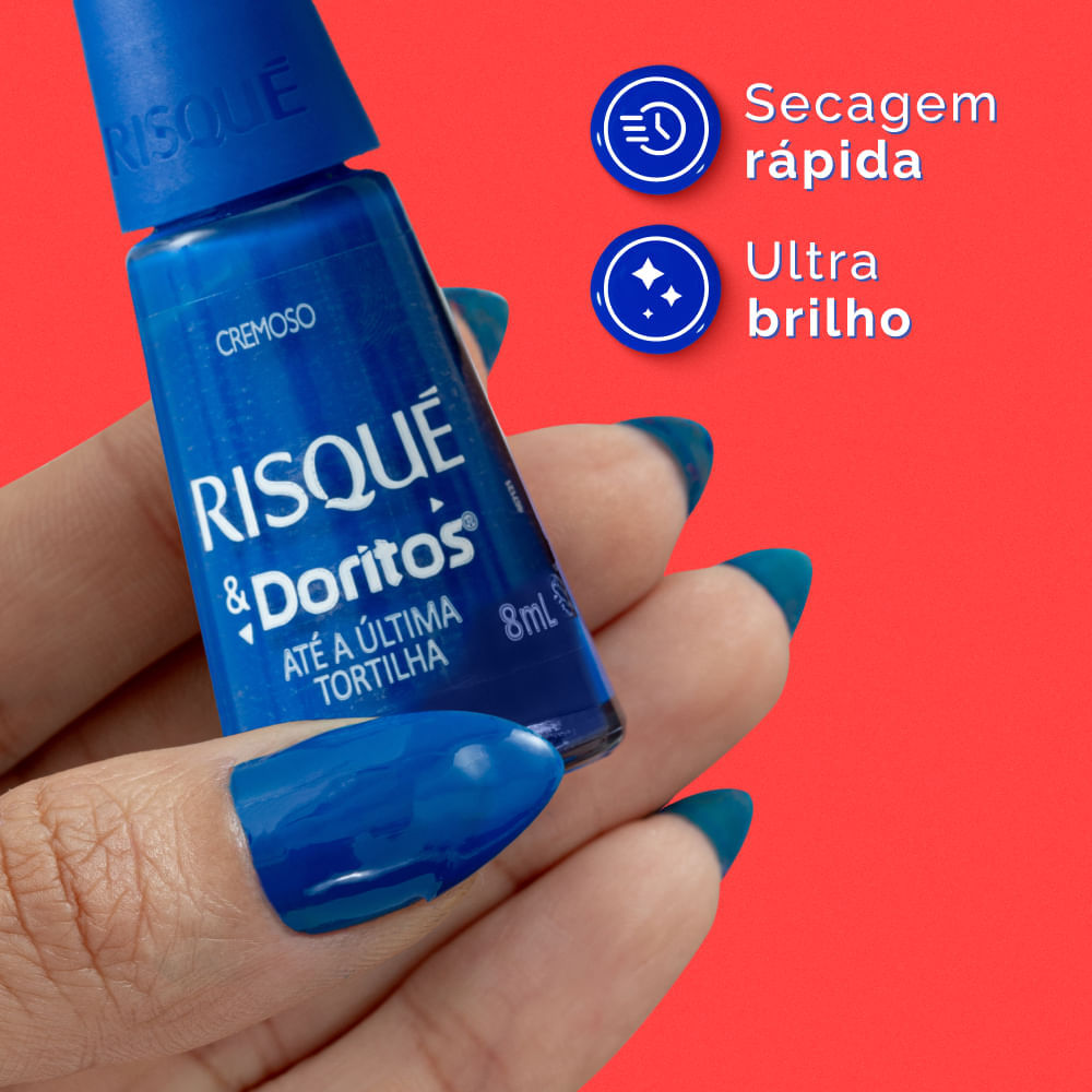 Esmalte Azul Risqué & Doritos Até a Última Tortilha Cremoso 8ml