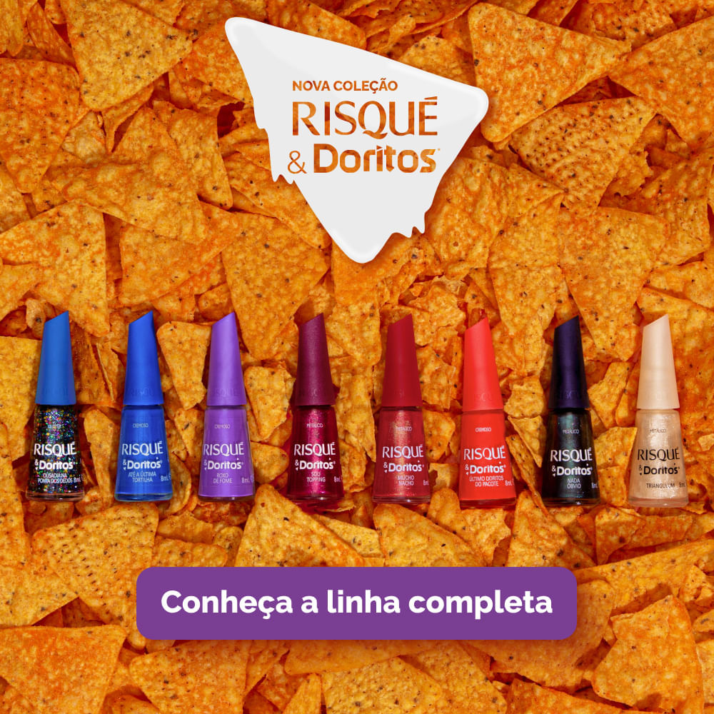 Esmalte Roxo Risqué & Doritos Roxo de Fome Metálico 8ml