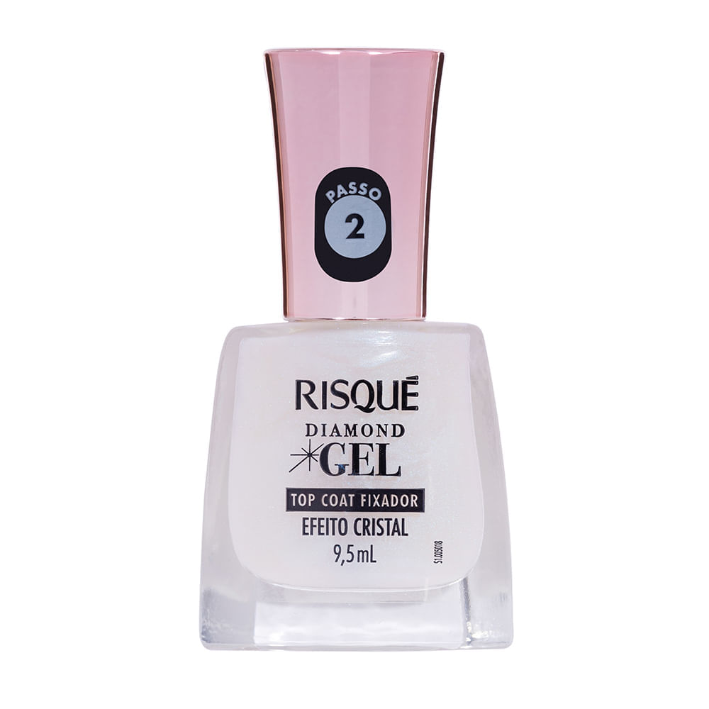 Top Coat Fixador Efeito Cristal Risqué Diamond Gel 9,5ml
