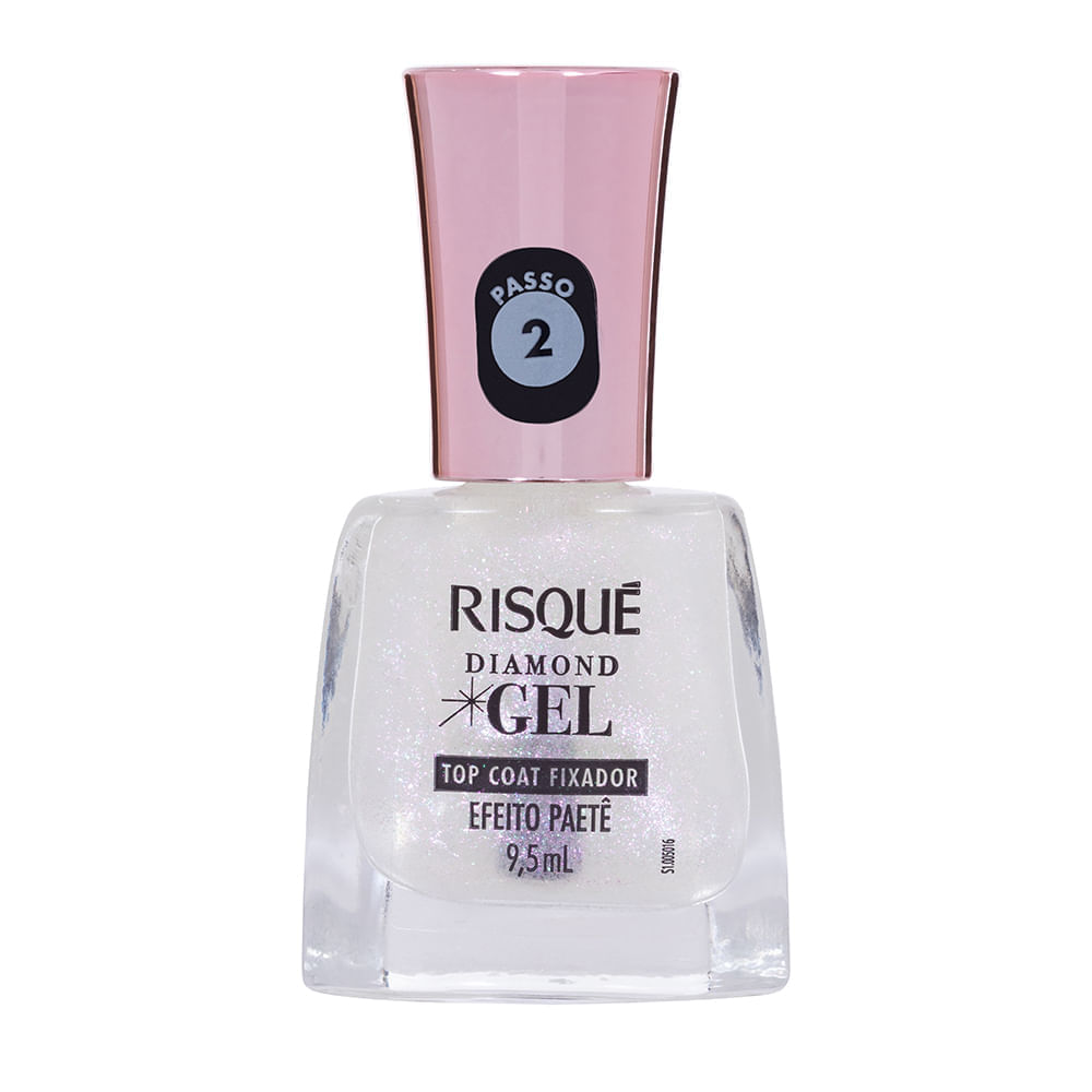 Top Coat Fixador Efeito Paete Risque Diamond Gel 9,5ml - Brilho