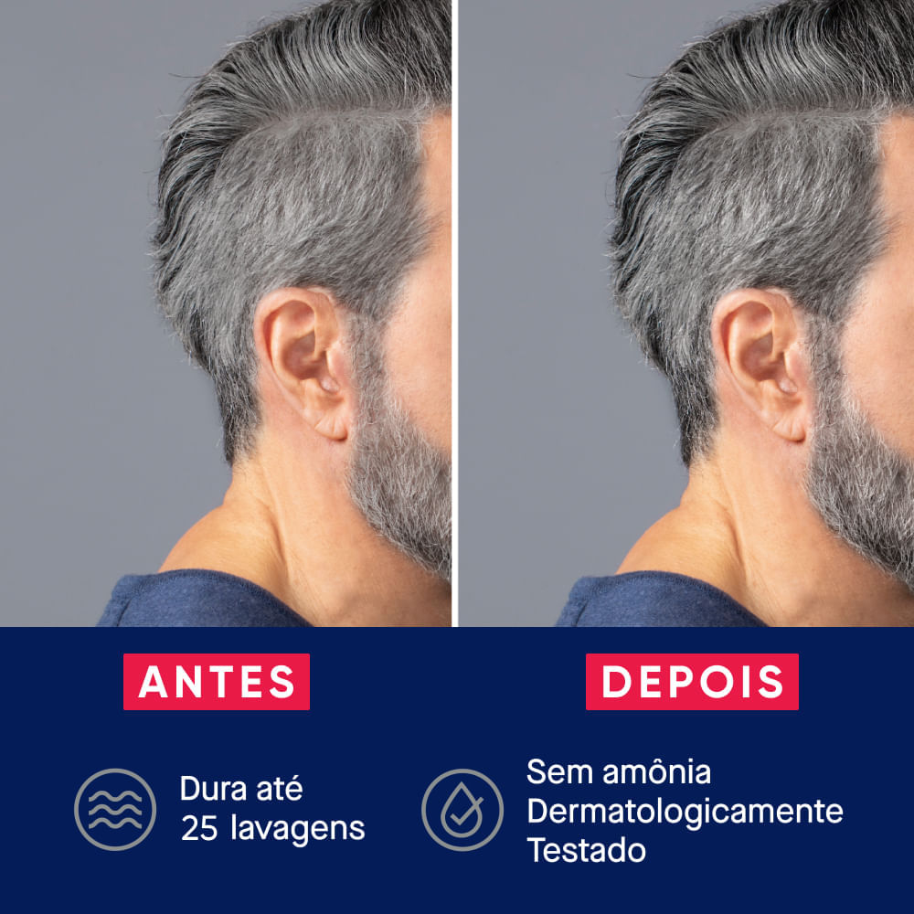 Tonalizante de Cabelo Masculino Biocolor Homem Bozzano Redução dos Grisalhos