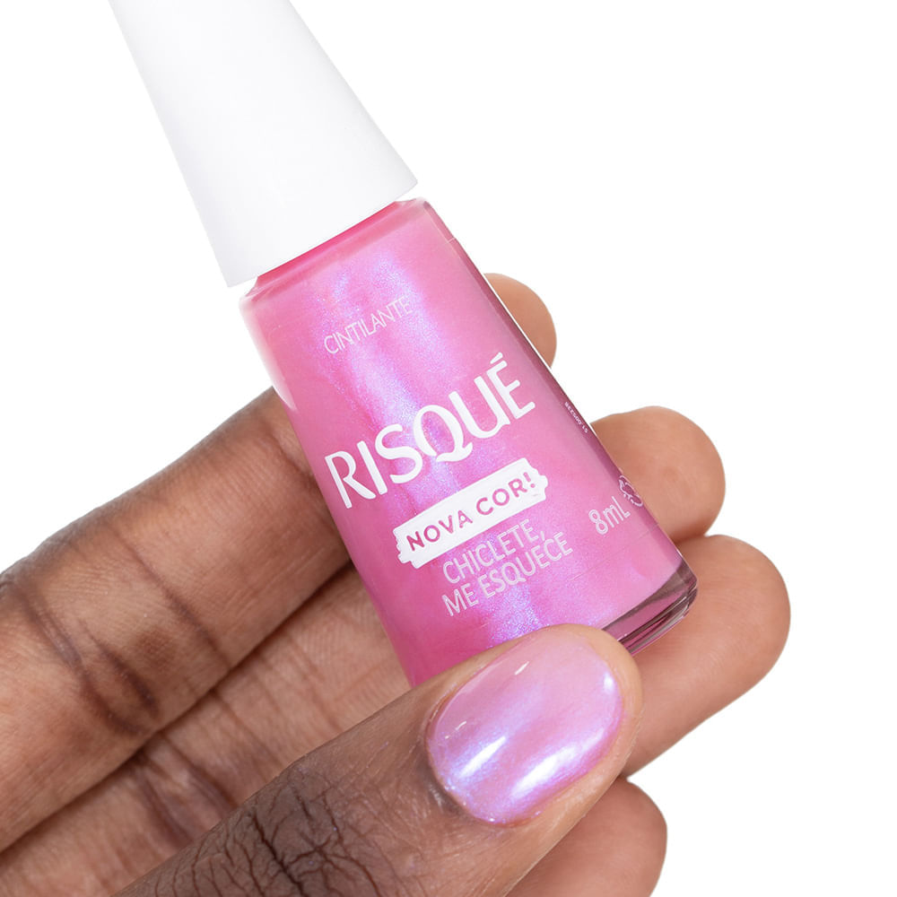 Esmalte Rosa Risqué Chiclete, Me Esquece Cintilante 8ml
