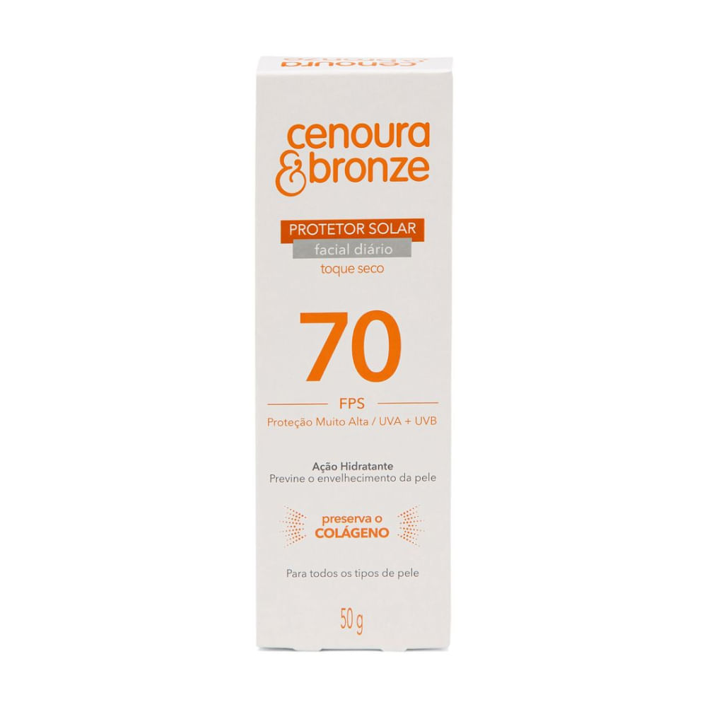 Protetor Solar Facial Cenoura e Bronze FPS70 50g
