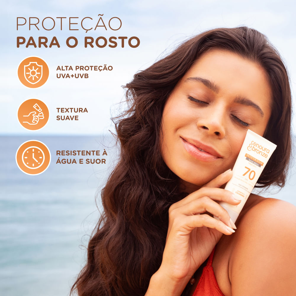 Protetor Solar Facial Cenoura e Bronze FPS70 50g