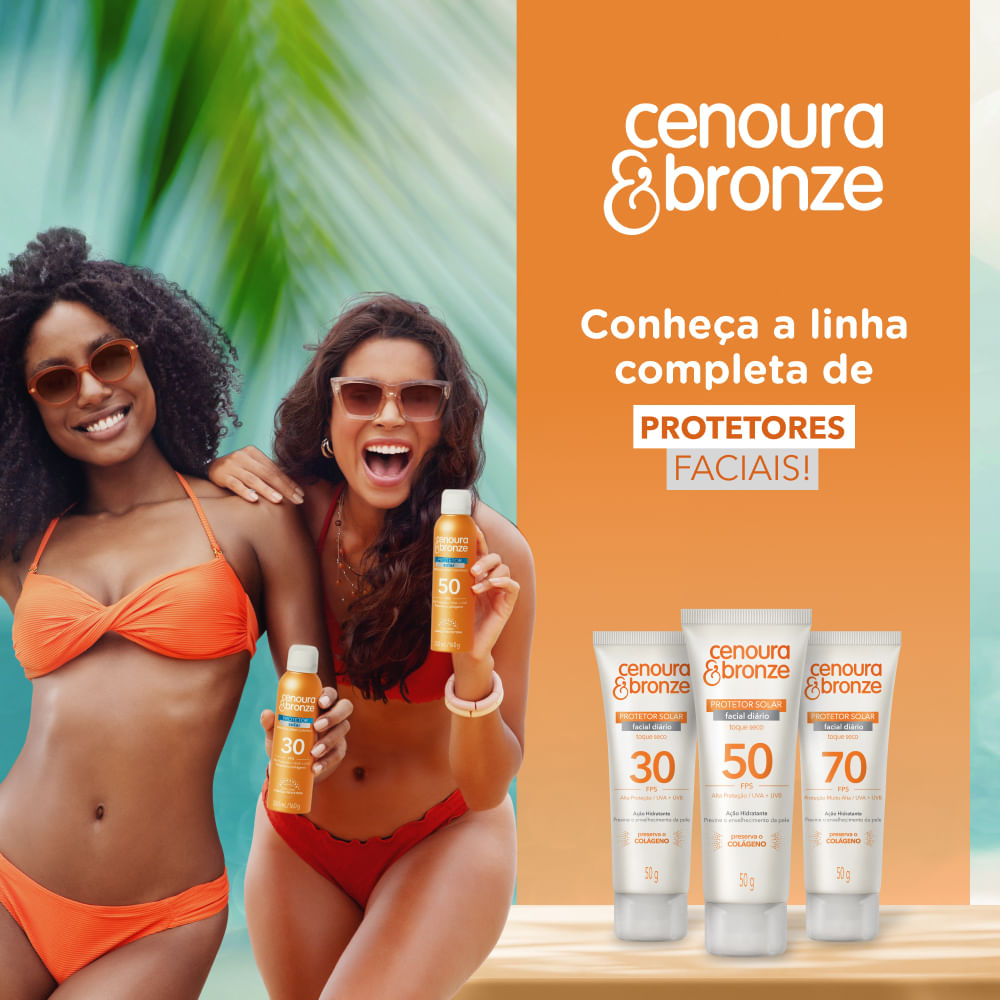 Protetor Solar Facial Cenoura e Bronze FPS70 50g