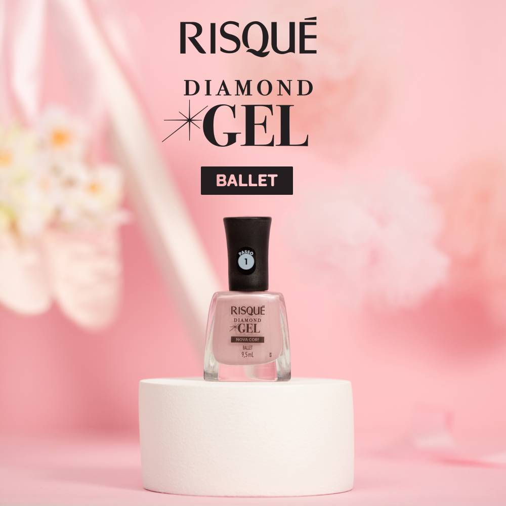 Esmalte Rosa Risqué Diamond Gel Ballet Metálico 9,5 ml