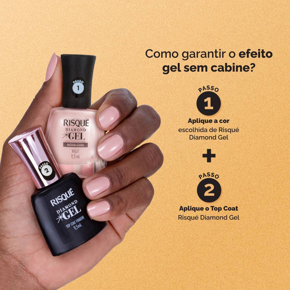 Esmalte Rosa Risqué Diamond Gel Ballet Metálico 9,5 ml