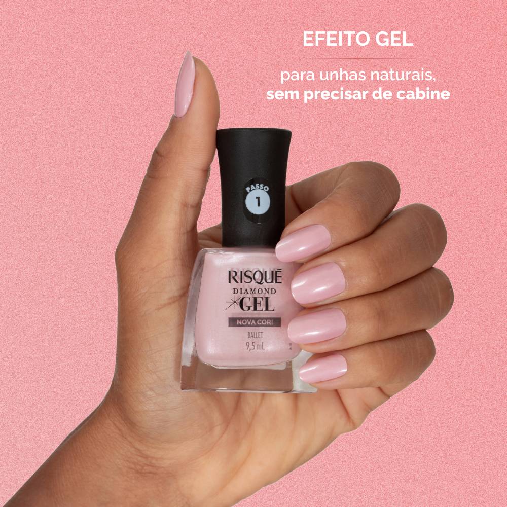 Esmalte Rosa Risqué Diamond Gel Ballet Metálico 9,5 ml